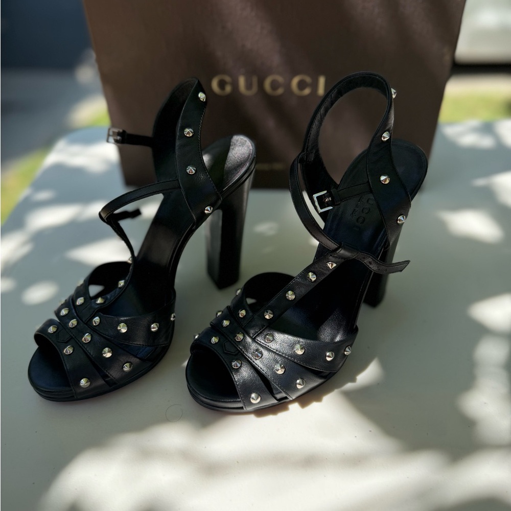 Gucci Black Studded Heels